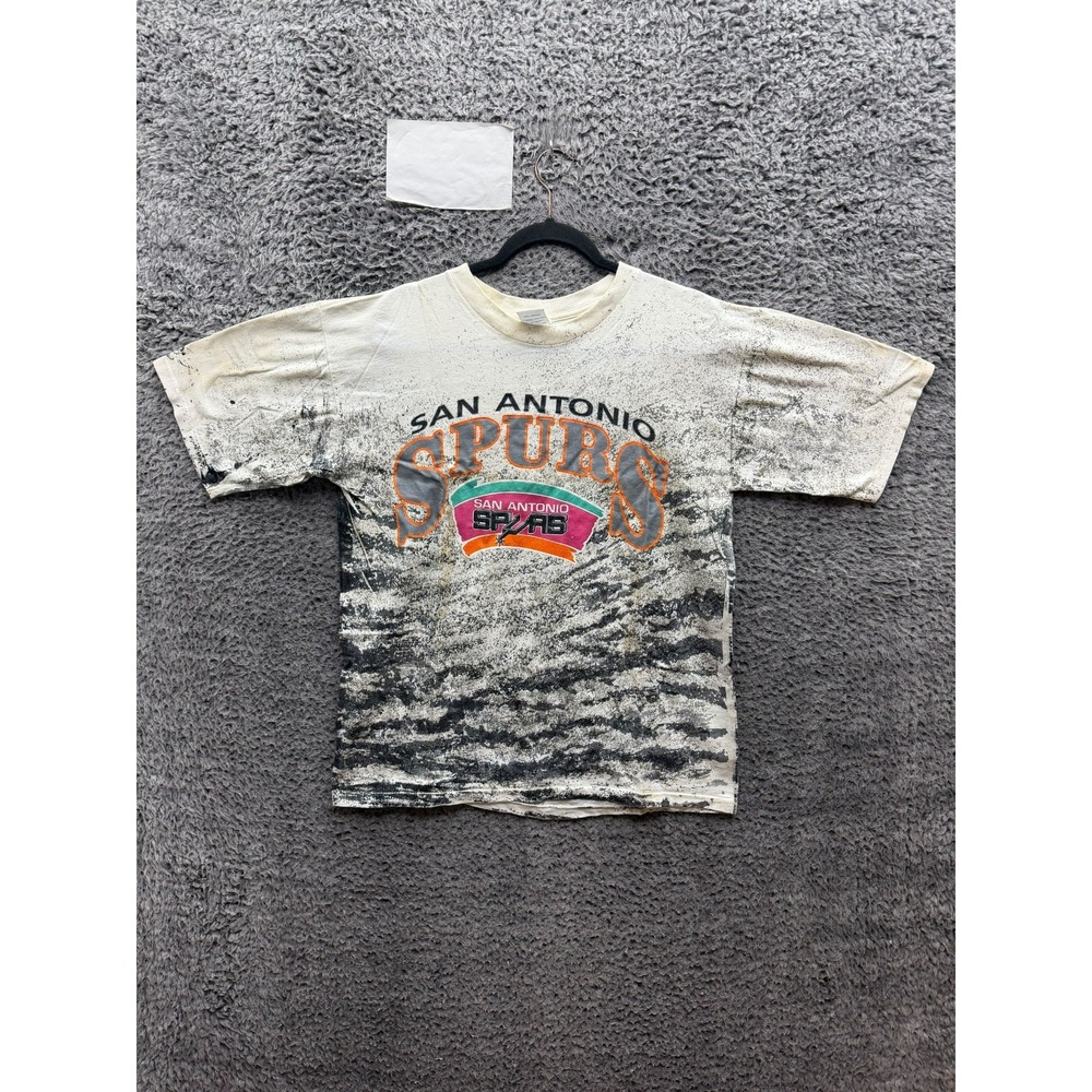 Vintage 1990s Sample NBA San Antonio Spurs AOP Short Sleeve T-Shirt Size S/M